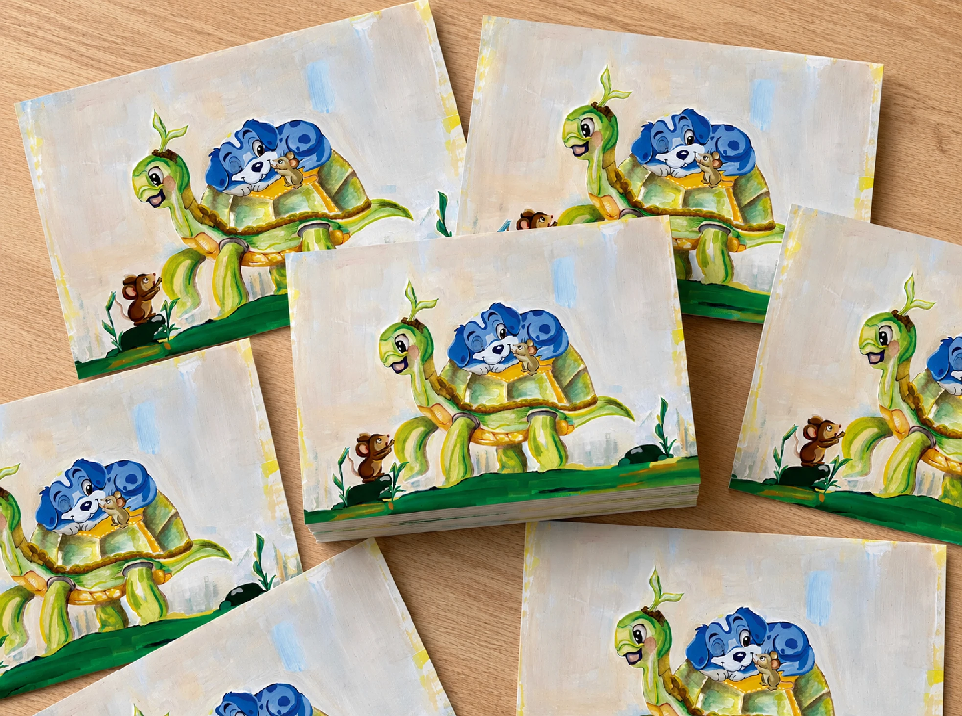 Postcard Print of Todo The Dog and Friends Turtle Mouse