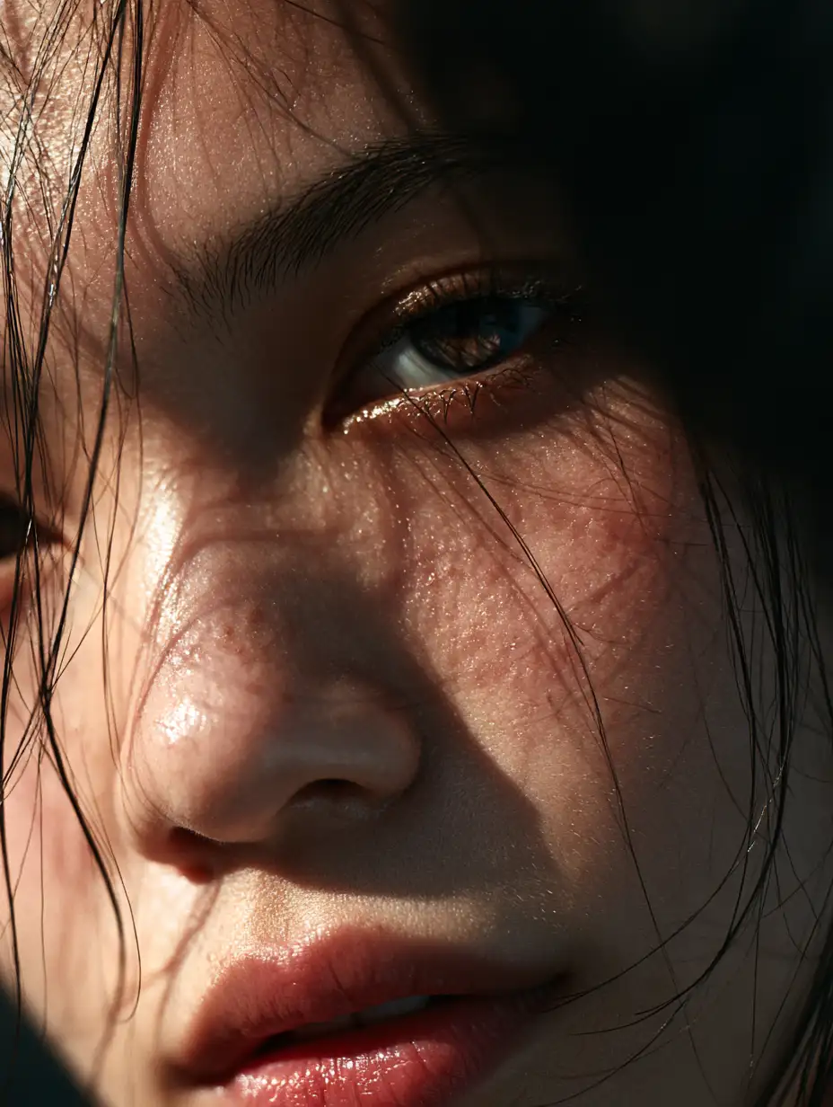 Young Girl Closeup Portrait