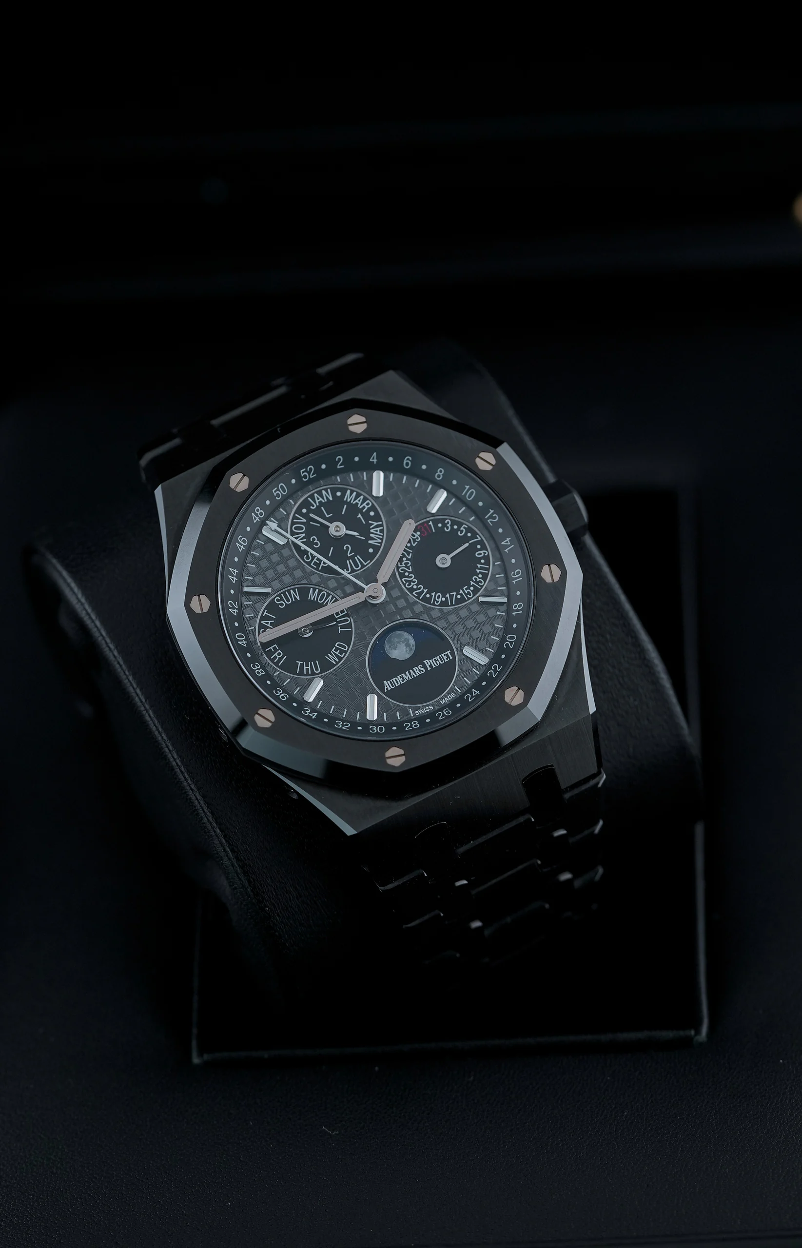 Audemars Piguet Royal Oak Perpetual Calendar Black Ceramic 26579CE in a presentation box