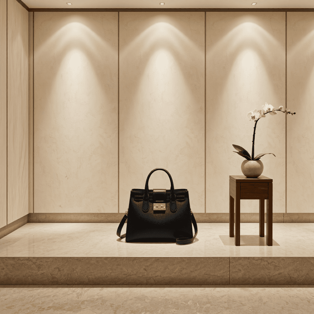 product photography of Fashion accessories display