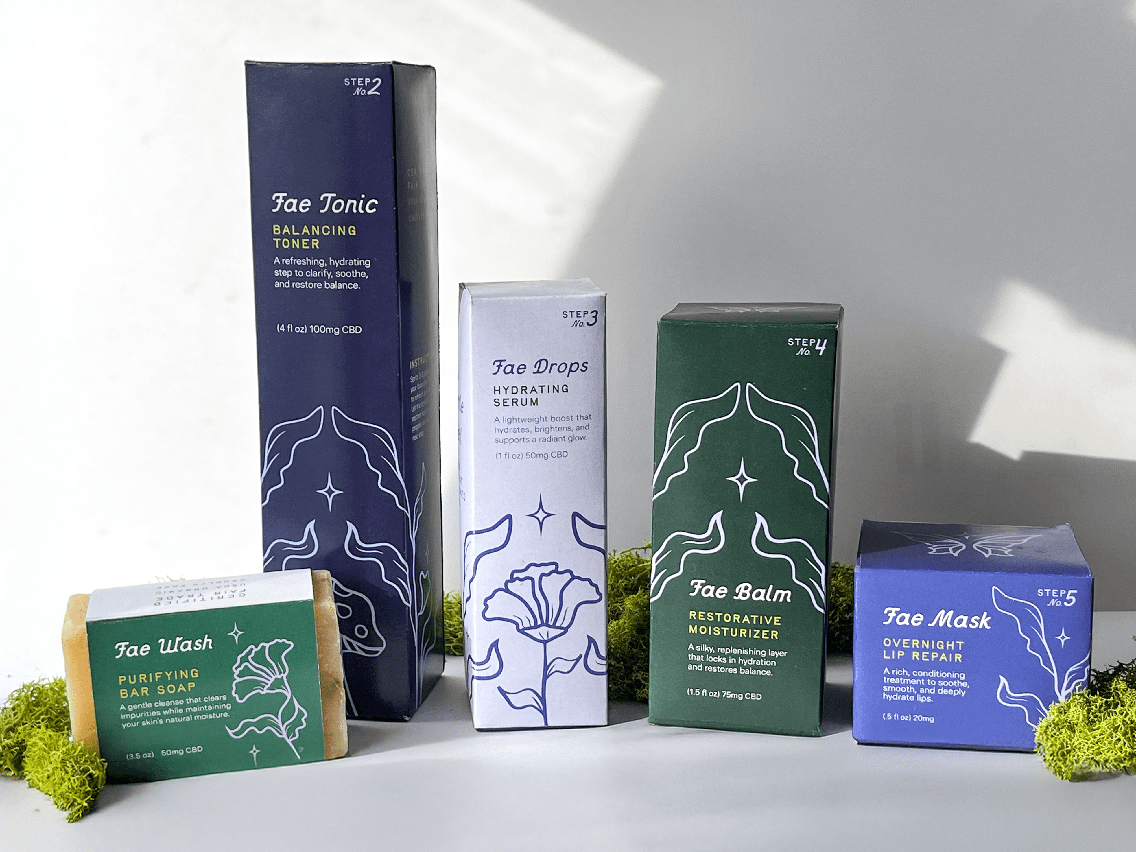 Fae Glow skincare packaging designs