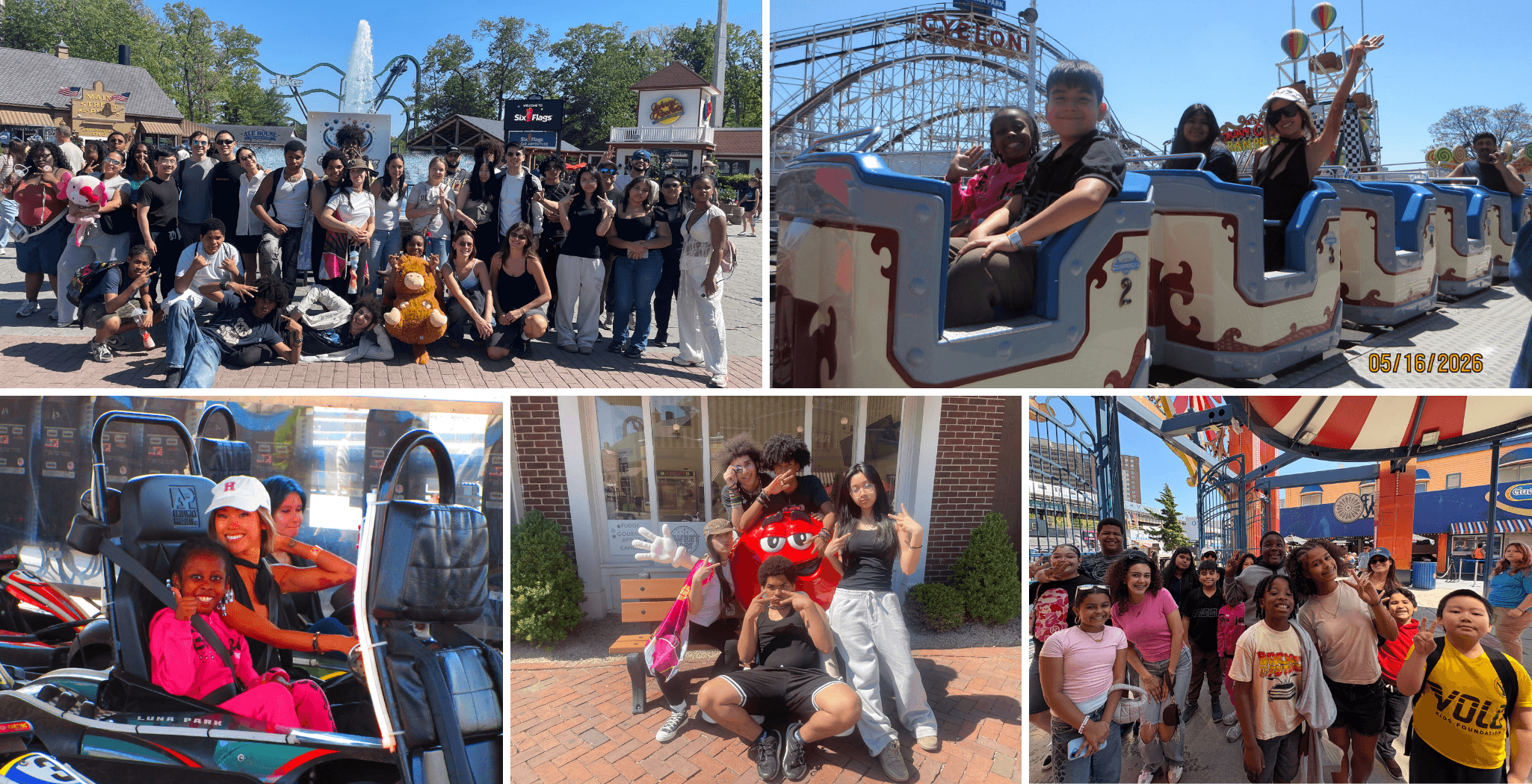 Participants at amusement parks collage