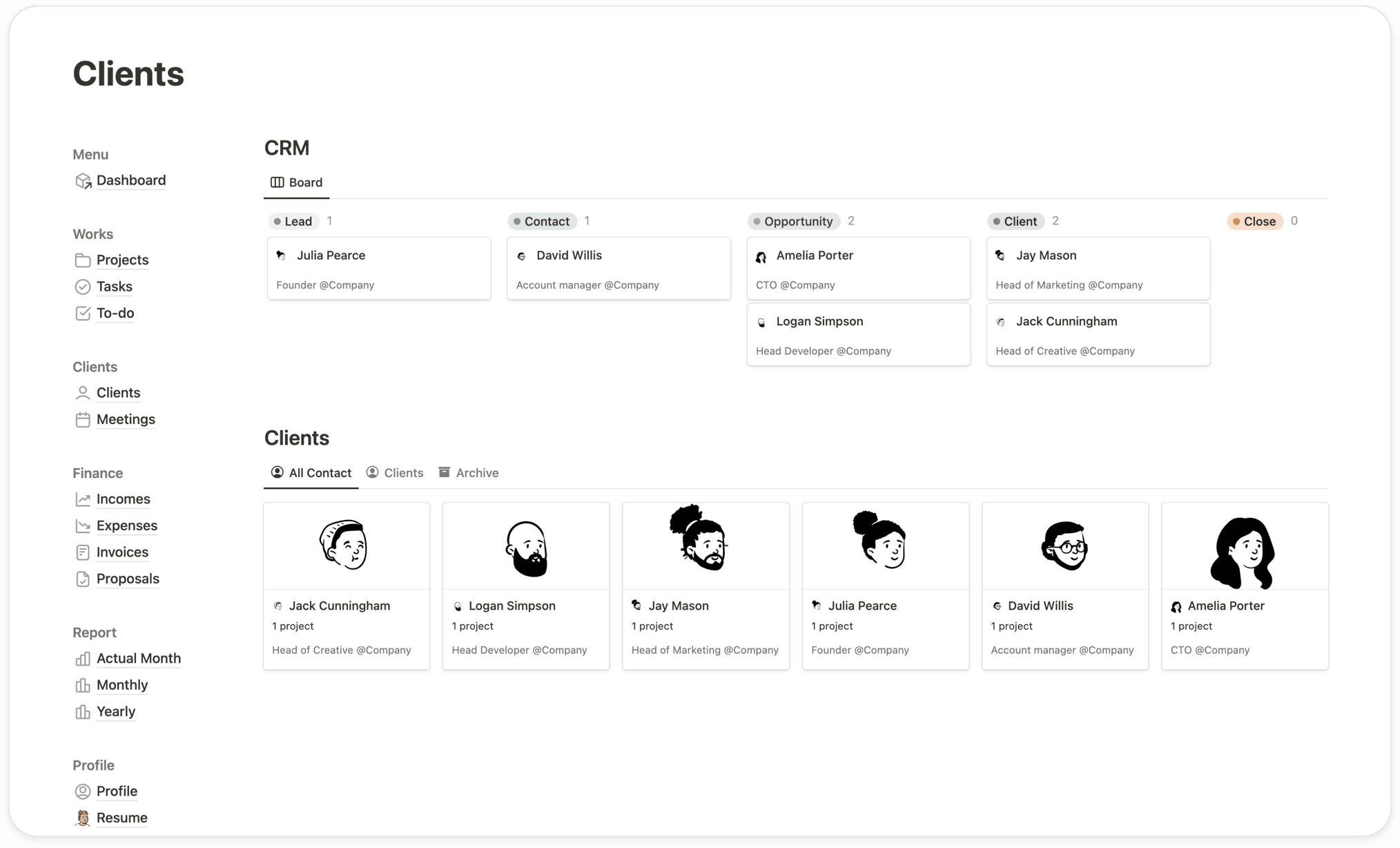 Notion Freelancer Board Template