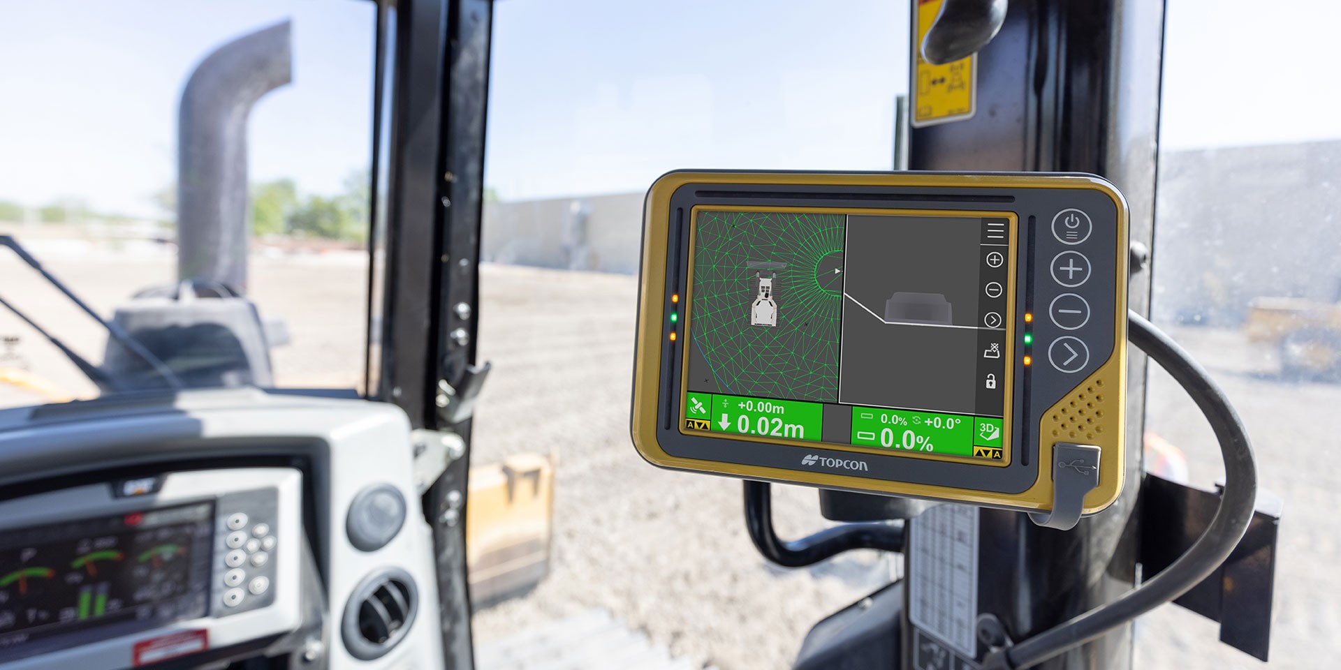 GPS machine control screen used for precision grading and site preparation.