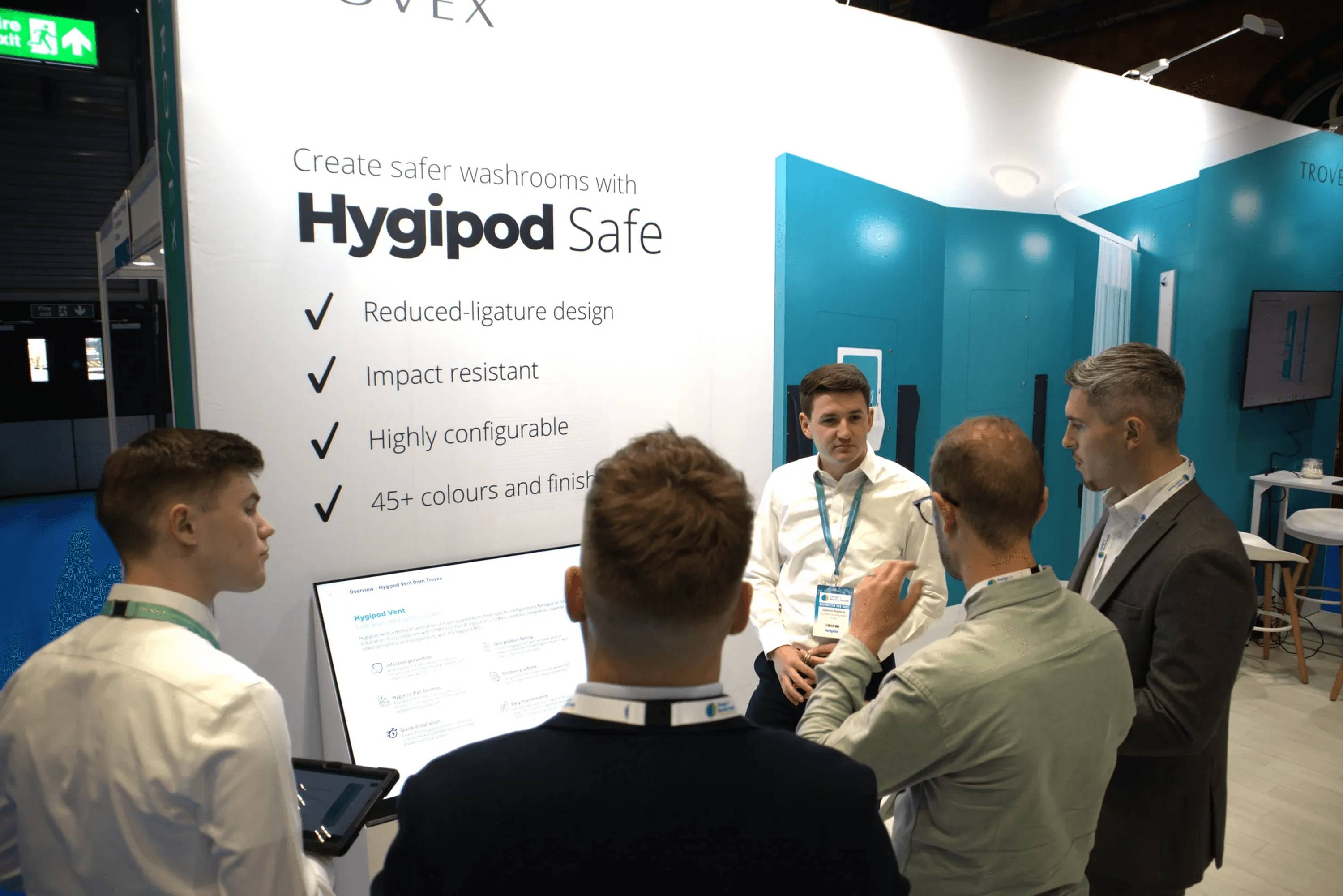 The Trovex team supporting customers with the Hygipod Safe