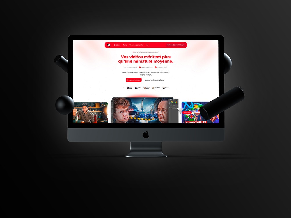 Site web MiniAds pour création de miniatures YouTube, conçu par Keyz Digital.