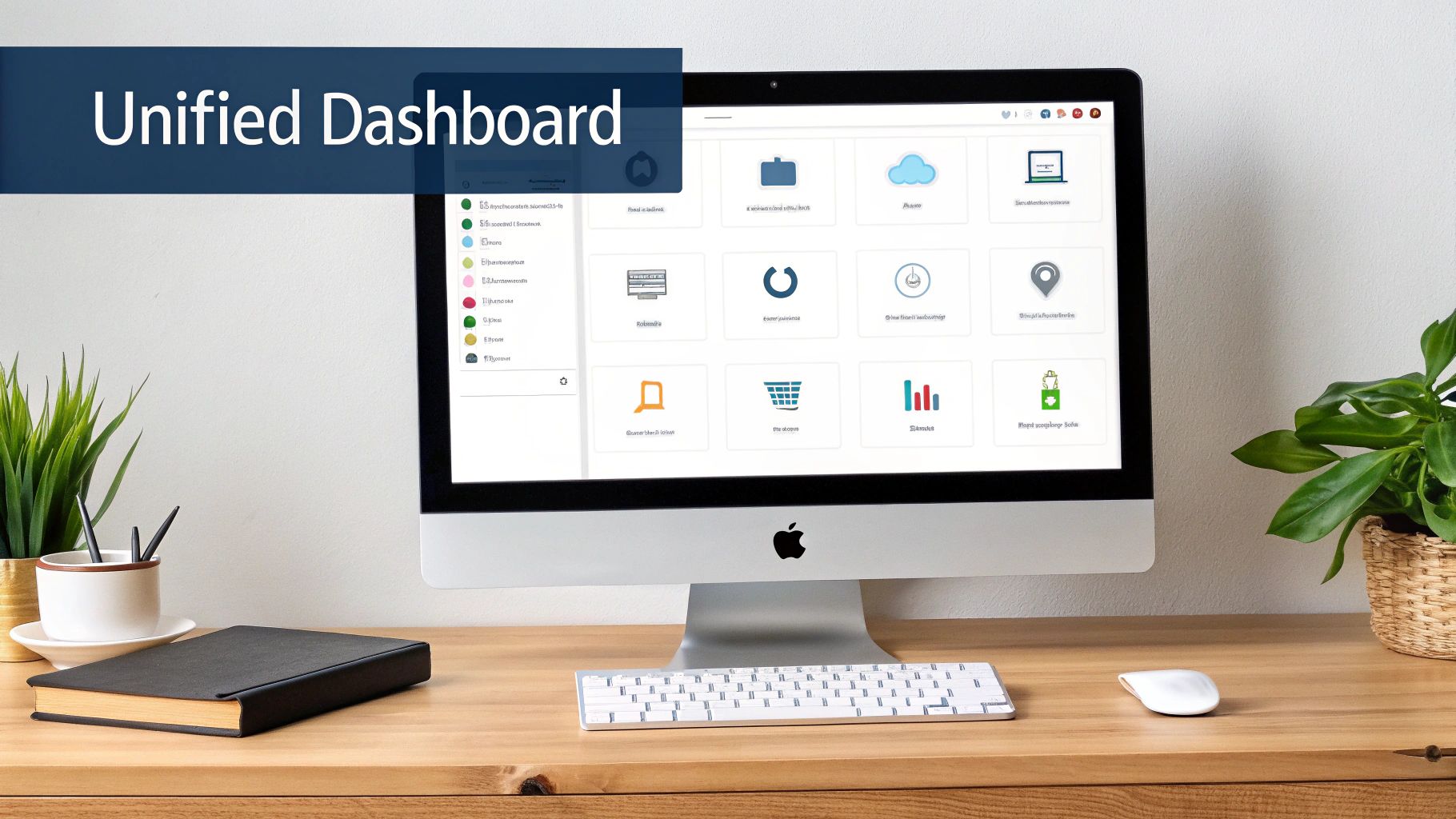 A person at a desk managing their all-in-one dropshipping platform on a computer screen