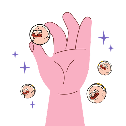 illustration of a hand holding bitcoin