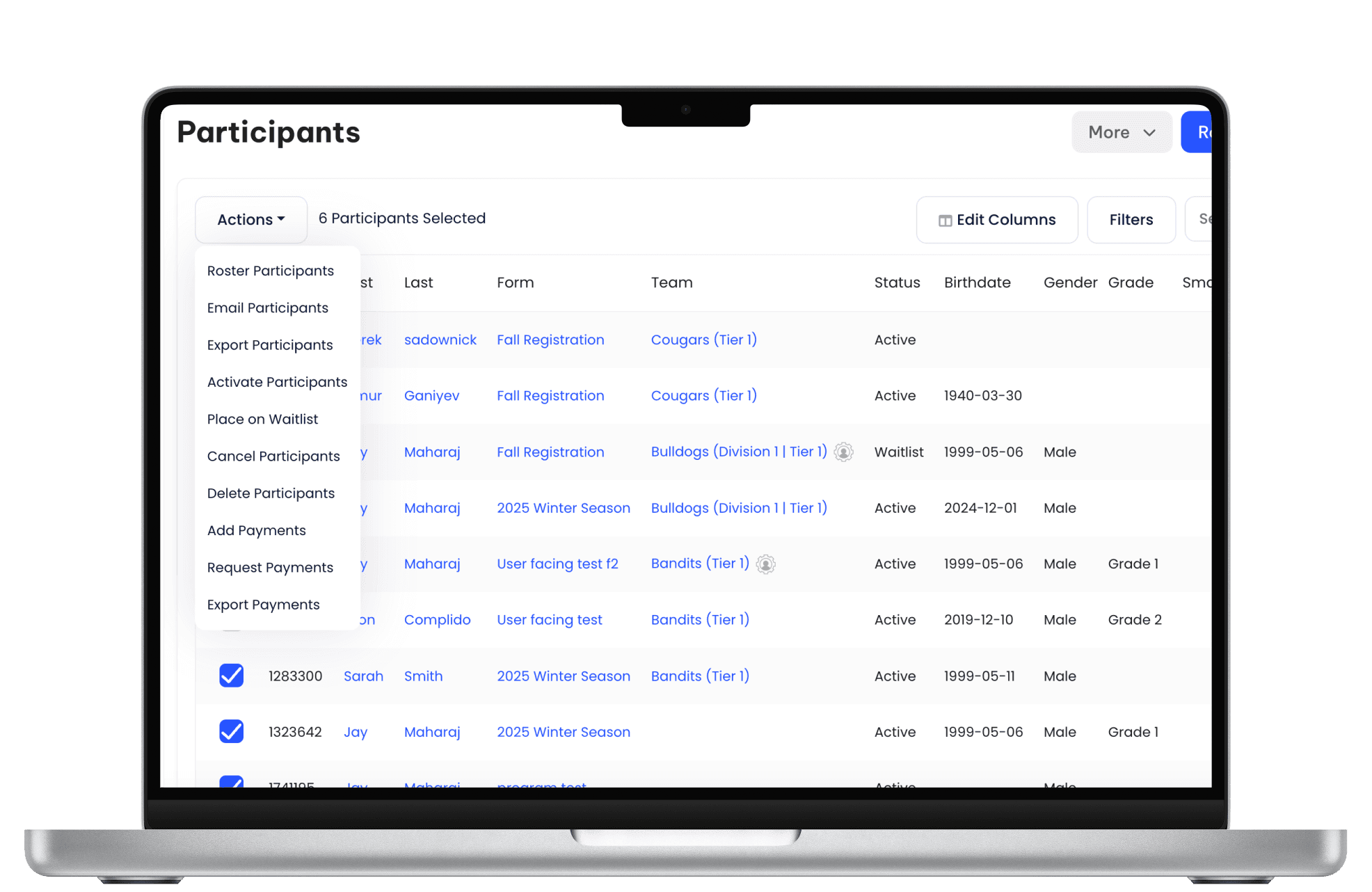 TeamLinkt's Participant Management Tool