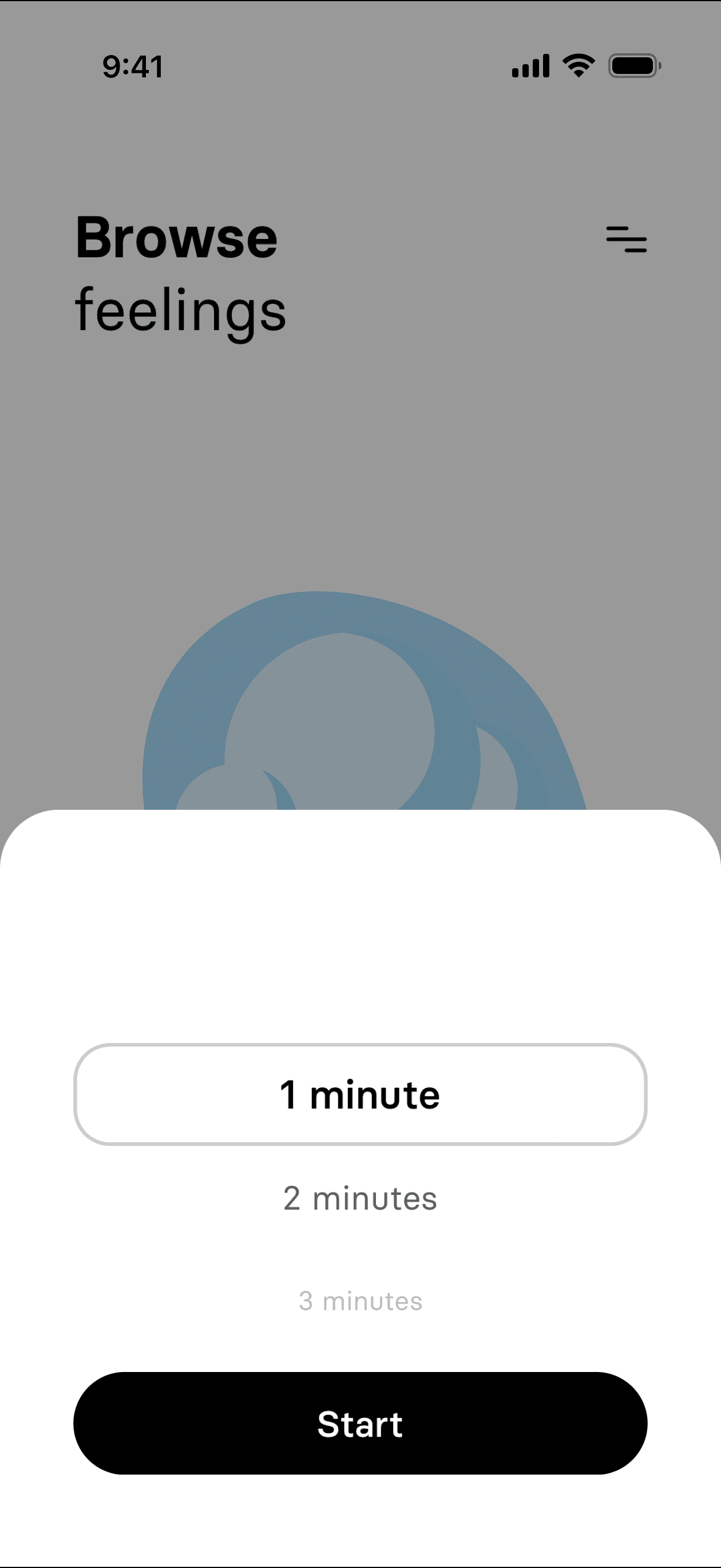 Setting your meditation length in the Thrum app