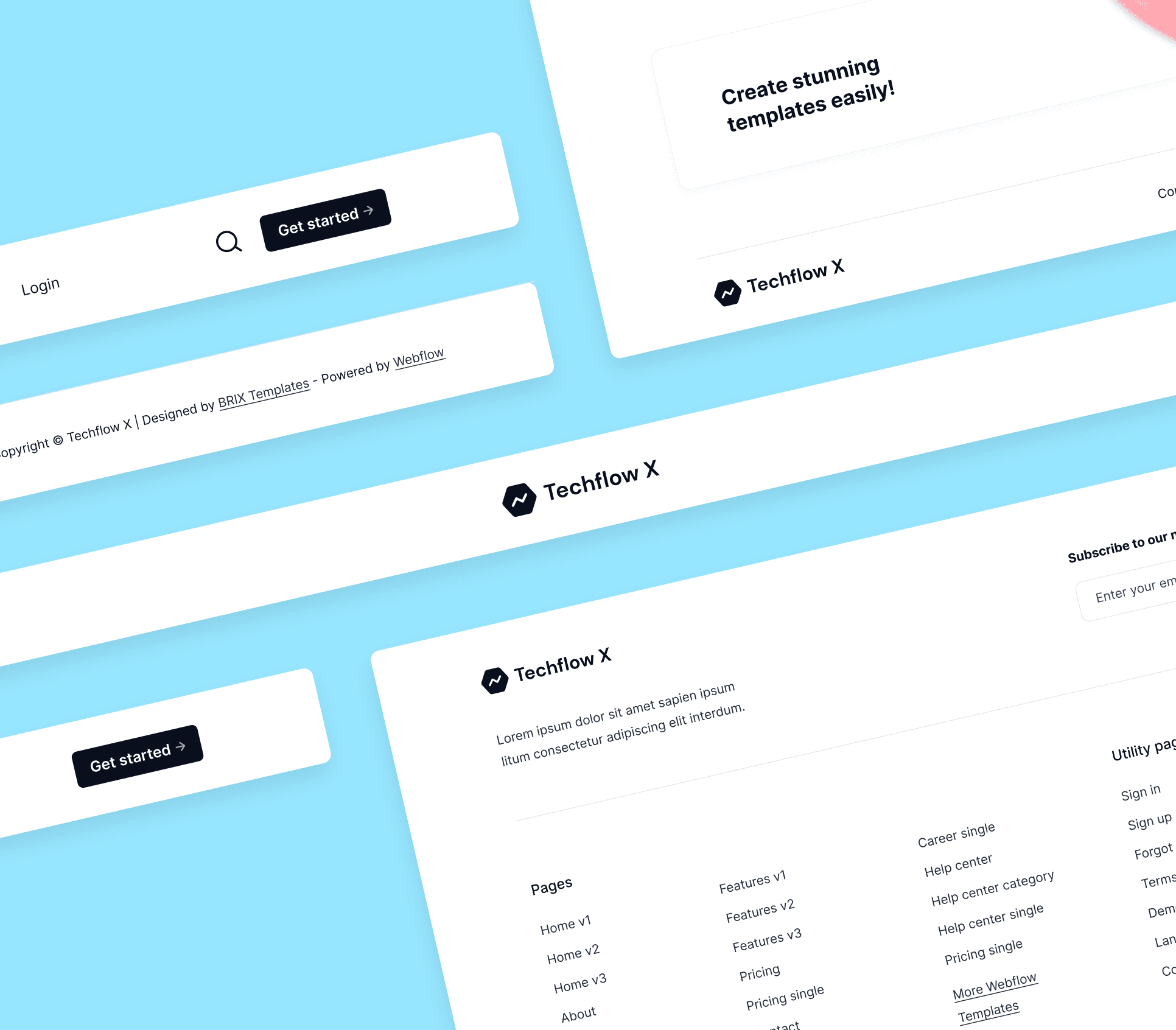 Invstor X - 3 Headers And Footers - Investment Firm Framer Template