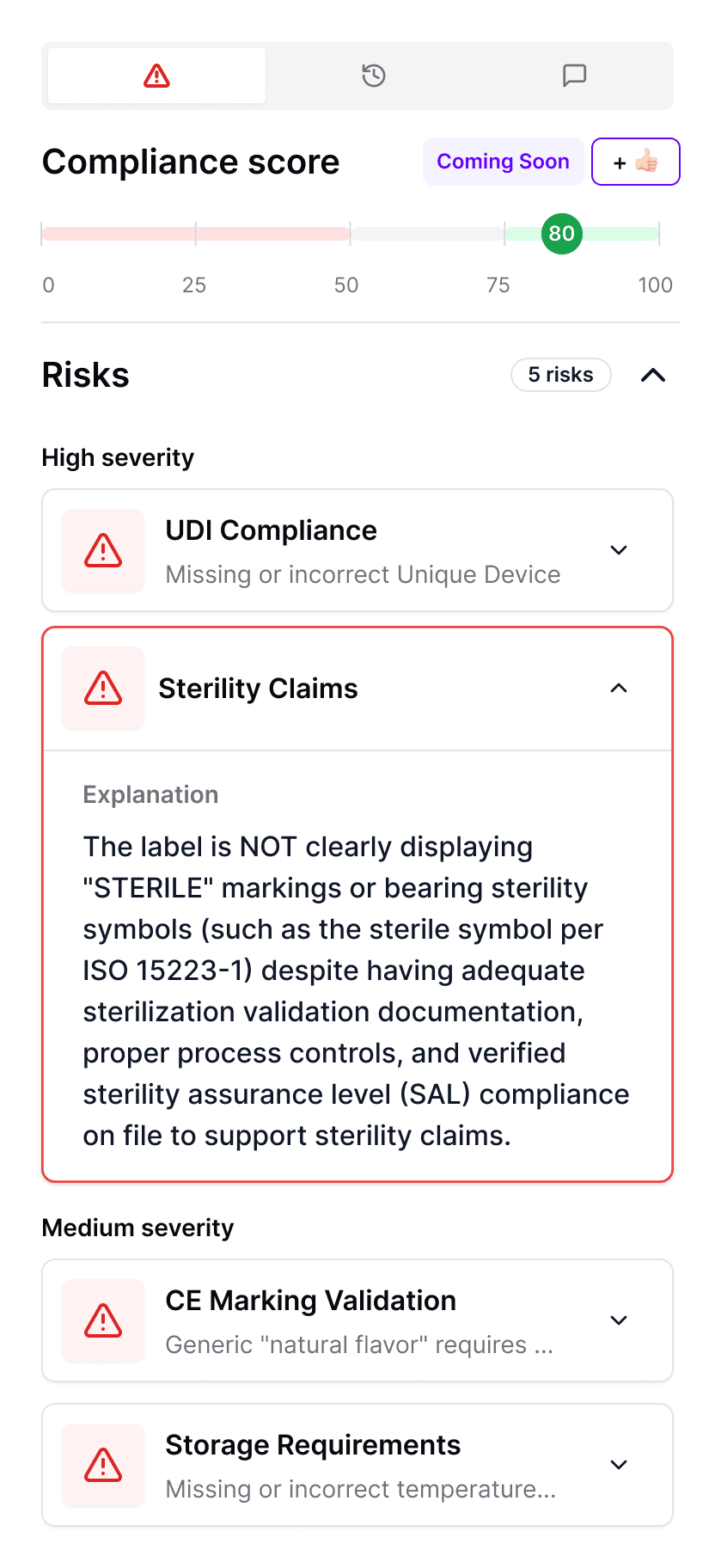 Medical devices compliance remediation