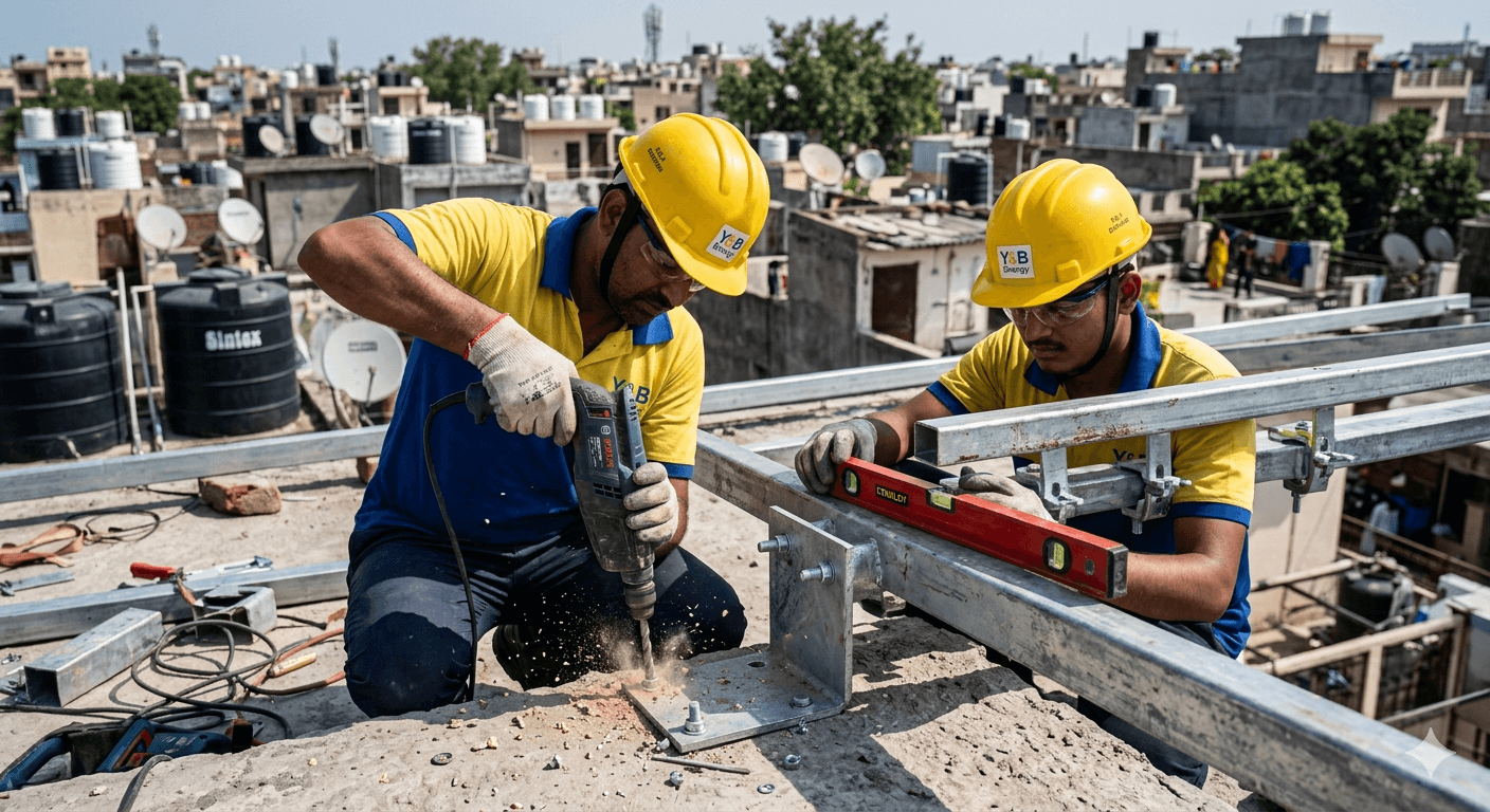 Man Working On a roof