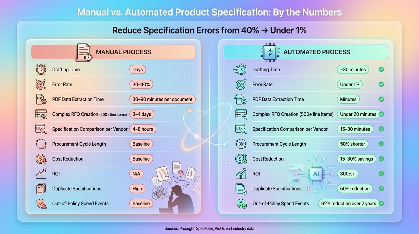 Manual vs. Automated Product Specification Creation: Key Metrics
