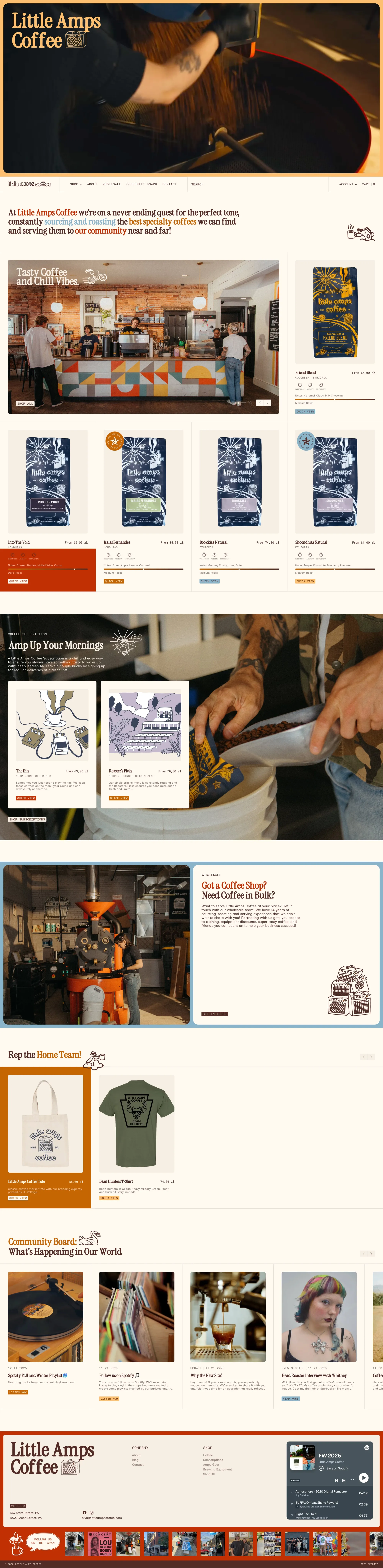 Little Amps Coffee Roasters - Harrisburg ecommerce page screenshot showcasing Ecommerce and Food & Drinks design
