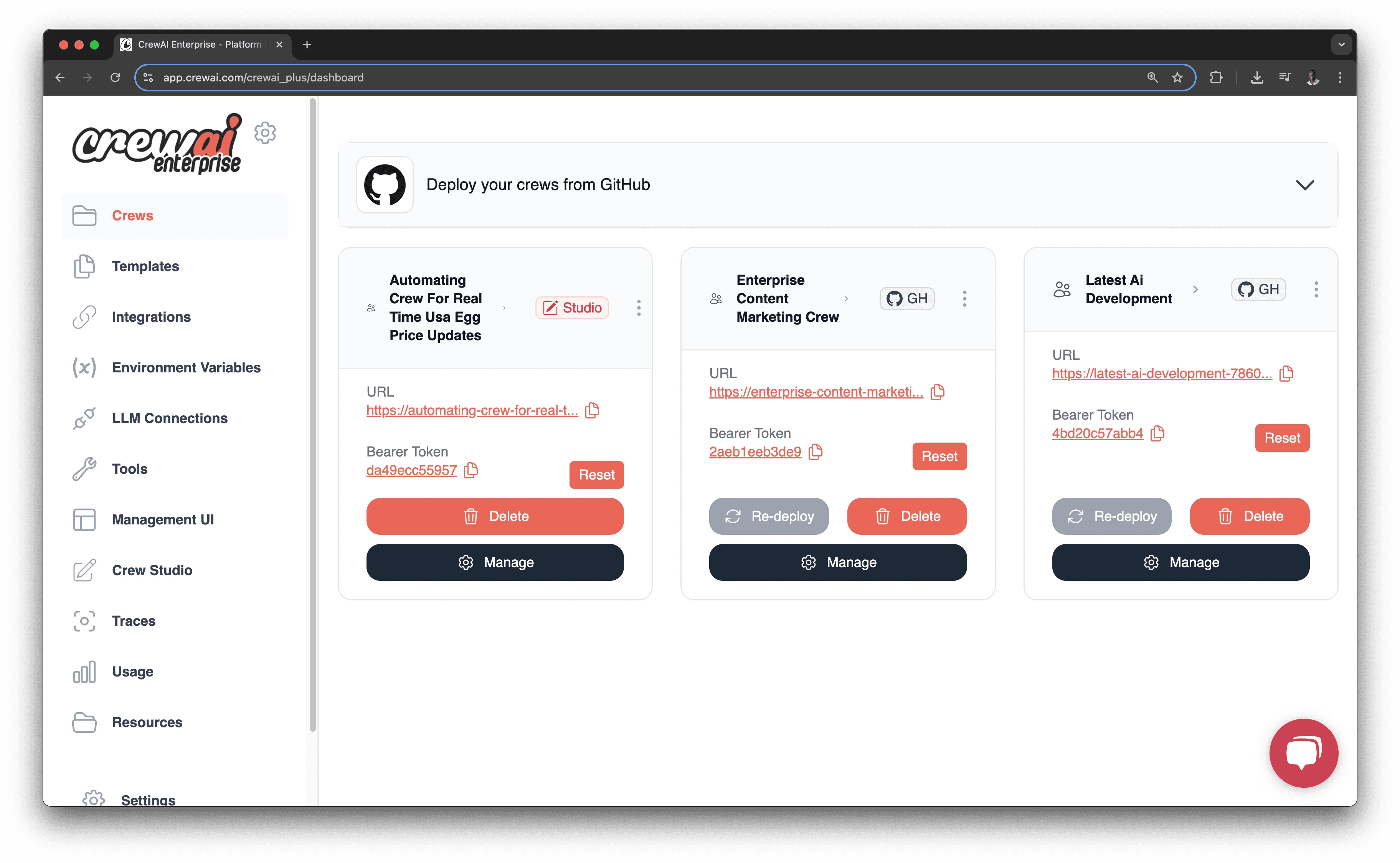 CrewAI Enterprise dashboard managing AI crews - How to Connect Excel to CrewAI