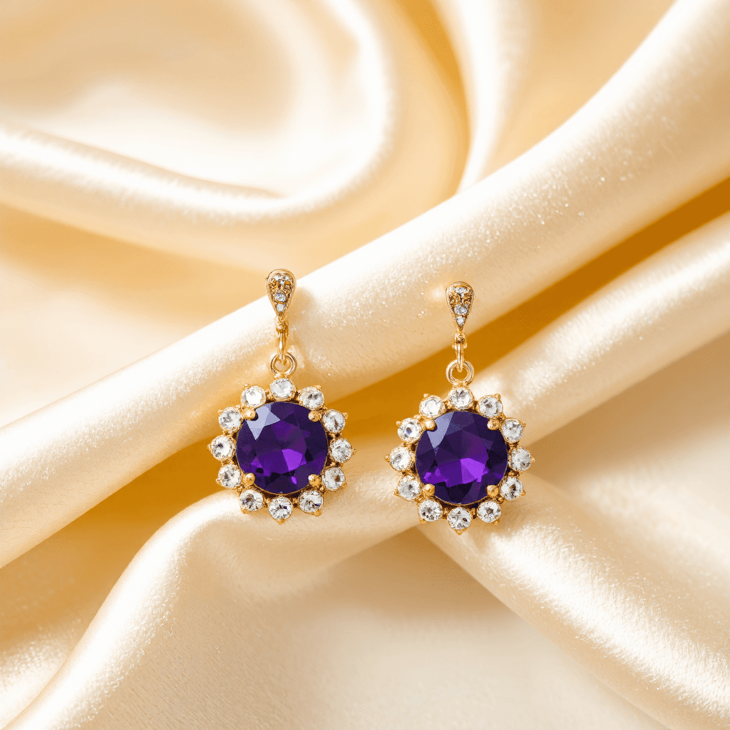 product photography of a pair of decorative earrings