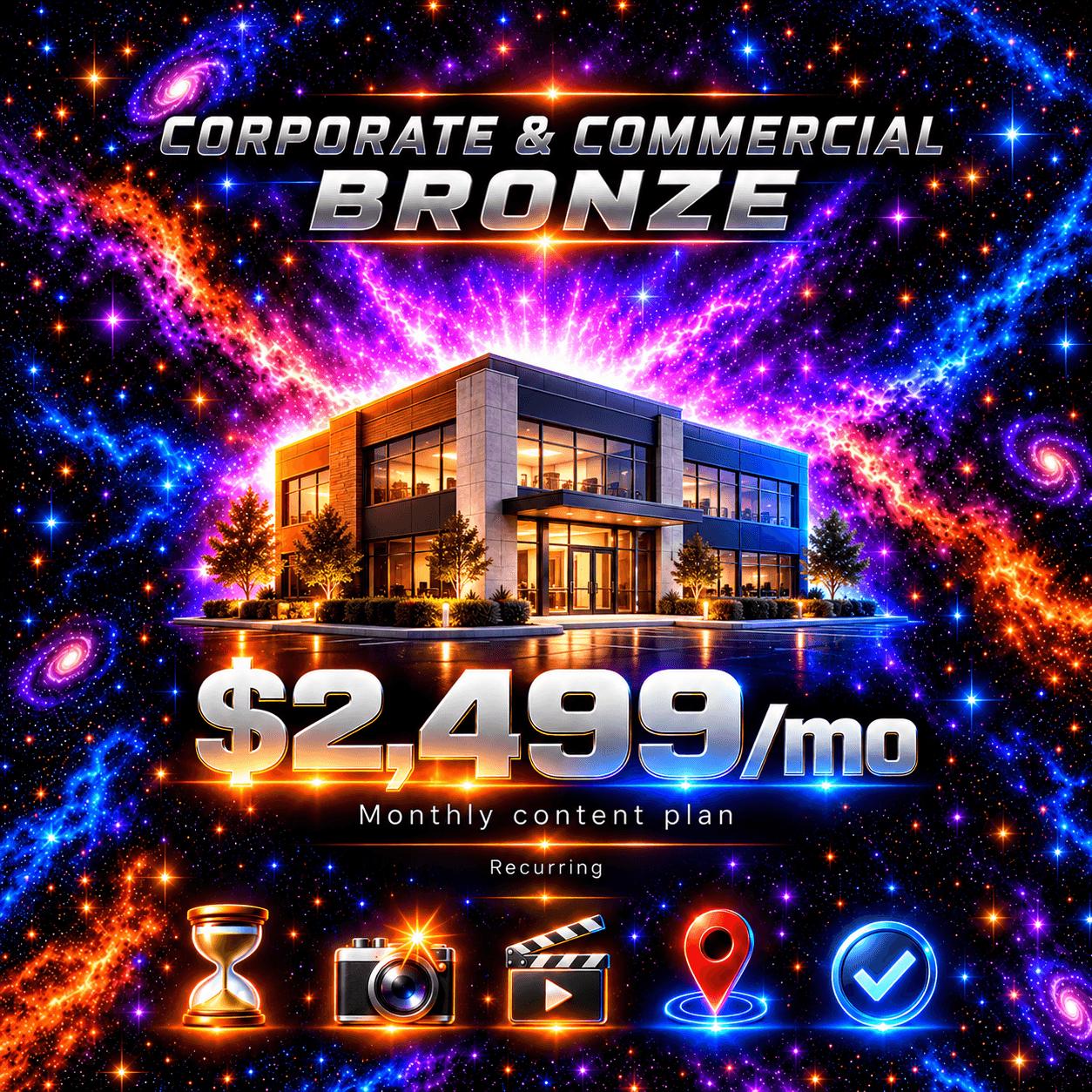 Bronze pricing artwork; illustrated promotional imagery.