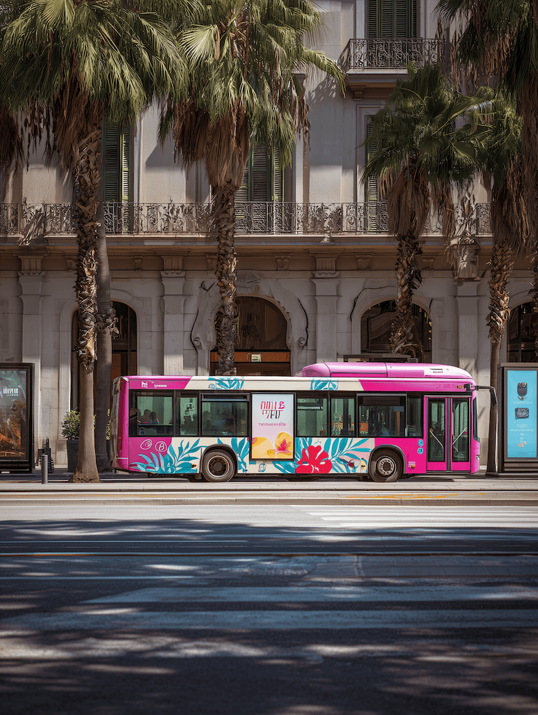 Branded graphics applied to vehicles for mobile advertising.