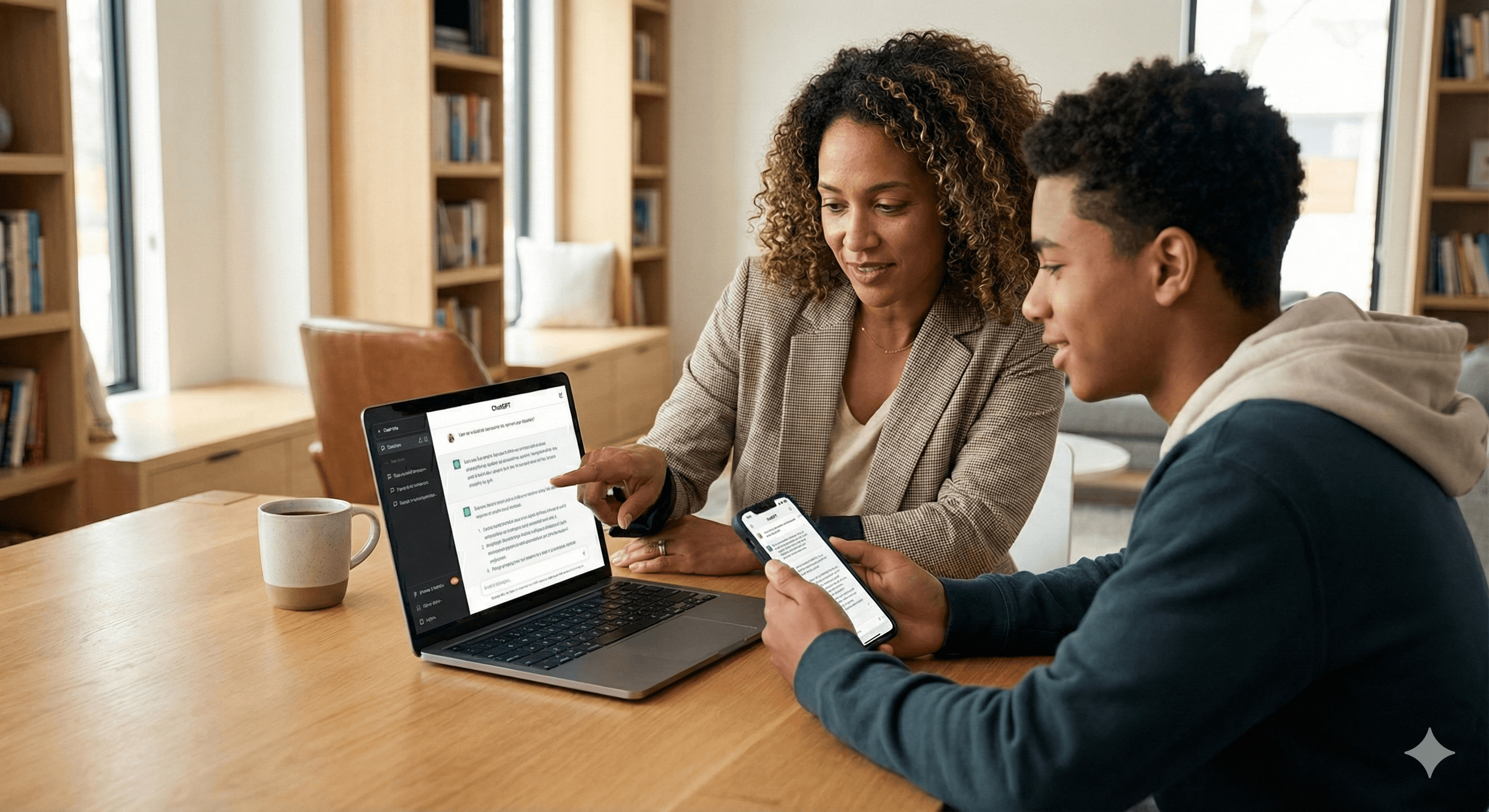 The image depicts a digital illustration of the DBS Bank AI infrastructure, featuring interconnected platforms labeled "Google Cloud" and "Glean," highlighting a SGD 750m value (2024) with stacks of coins symbolizing financial growth.