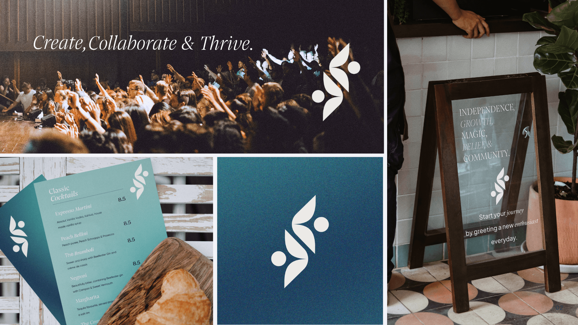 A collage of a branding