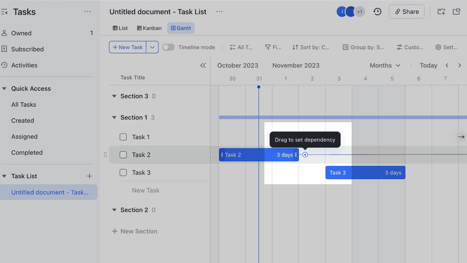 Lark’s task management and dependency tracking
