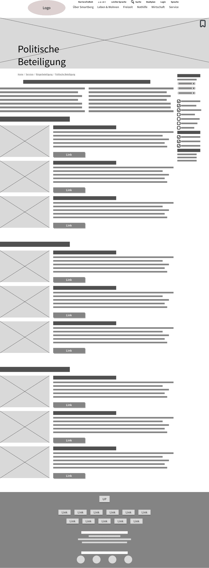 Wireframe Politische Beteiligung