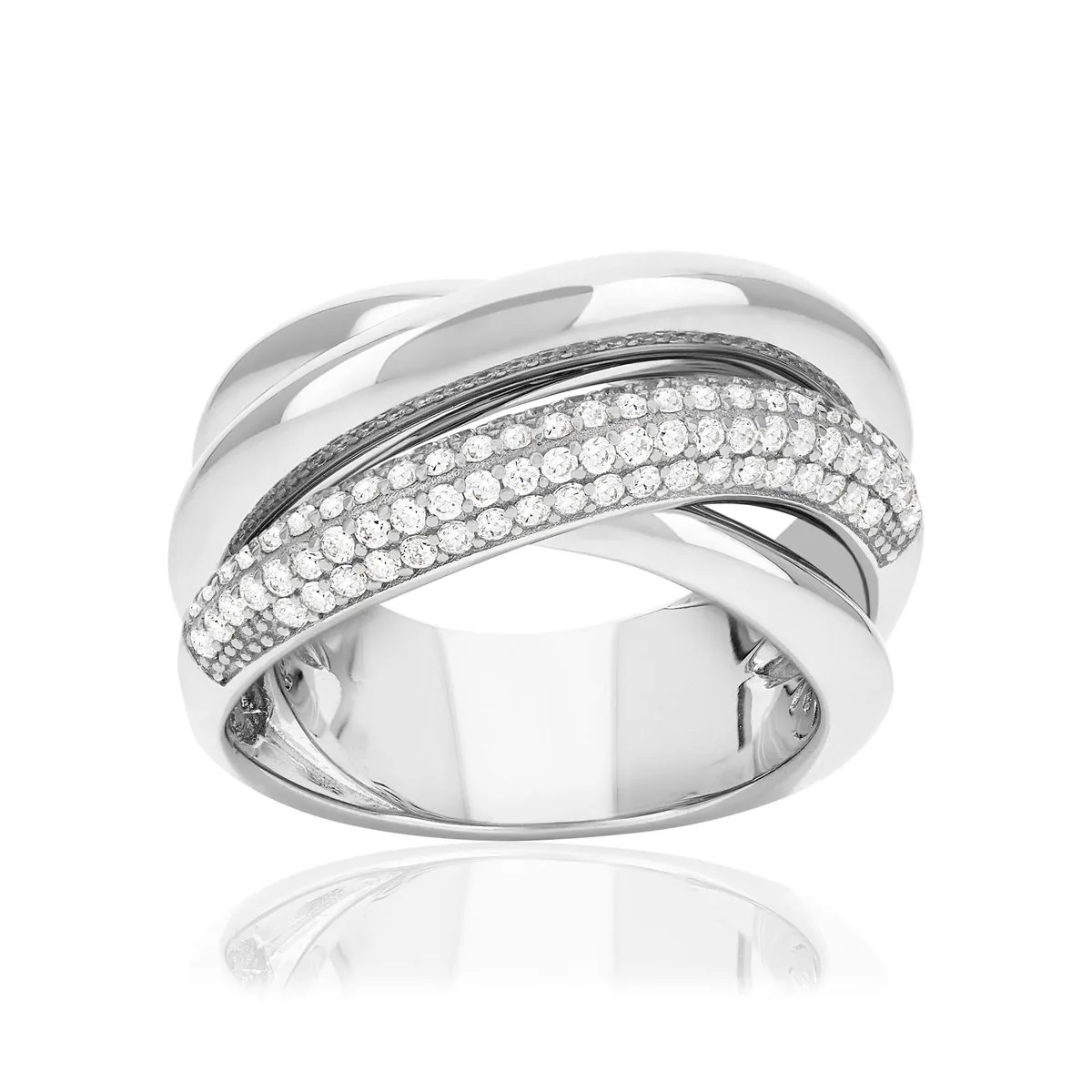 Bague en argent 925 sertie d'oxydes de zirconium
