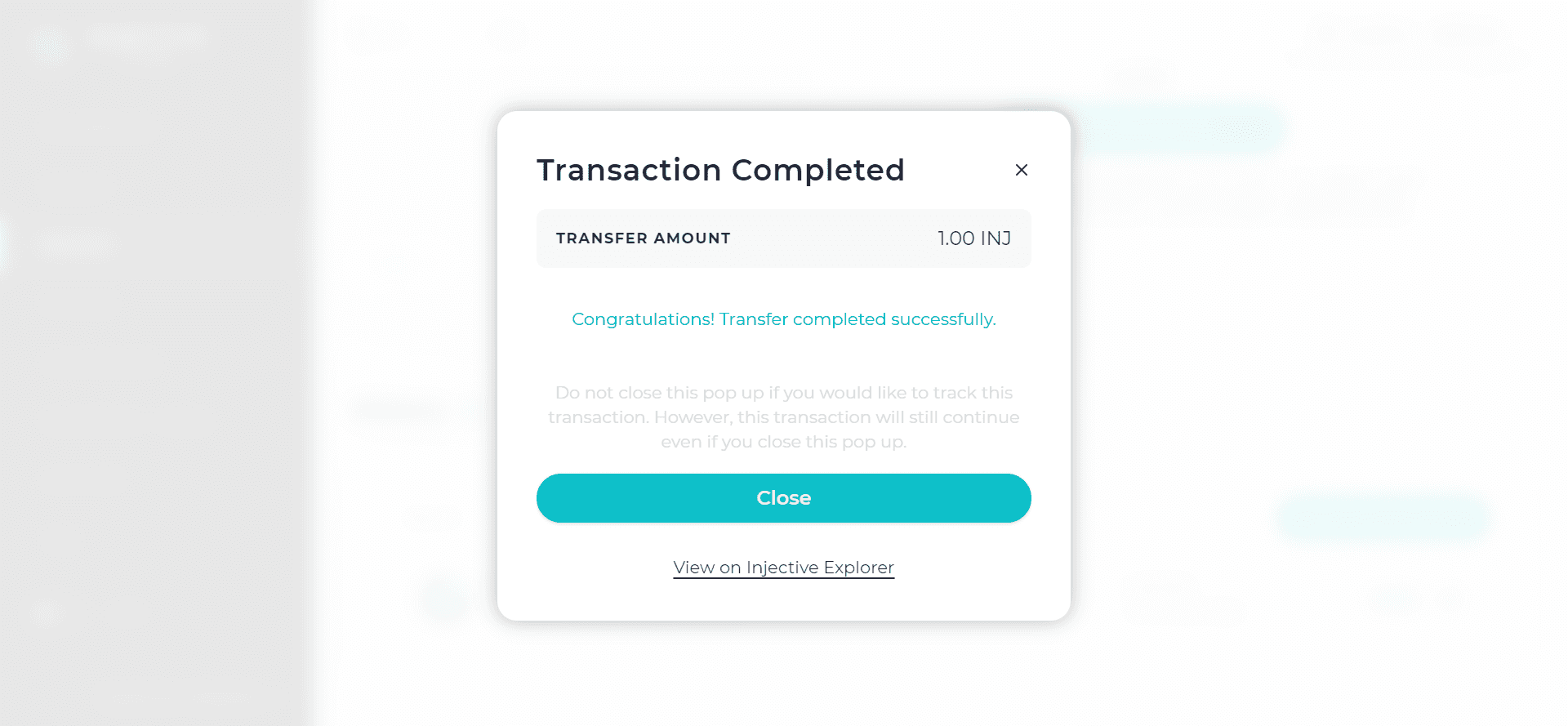 Bridge transaction is completed