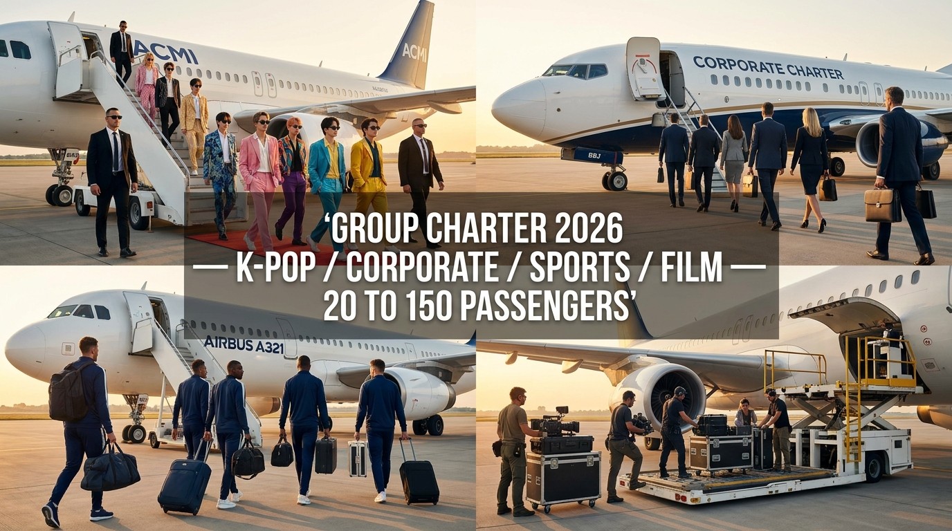 Group Charter from Korea 2026: K-Pop World Tours, Corporate Events, Sports Teams & Film Crews — BBJ, ACJ & ACMI Airliner Pricing
