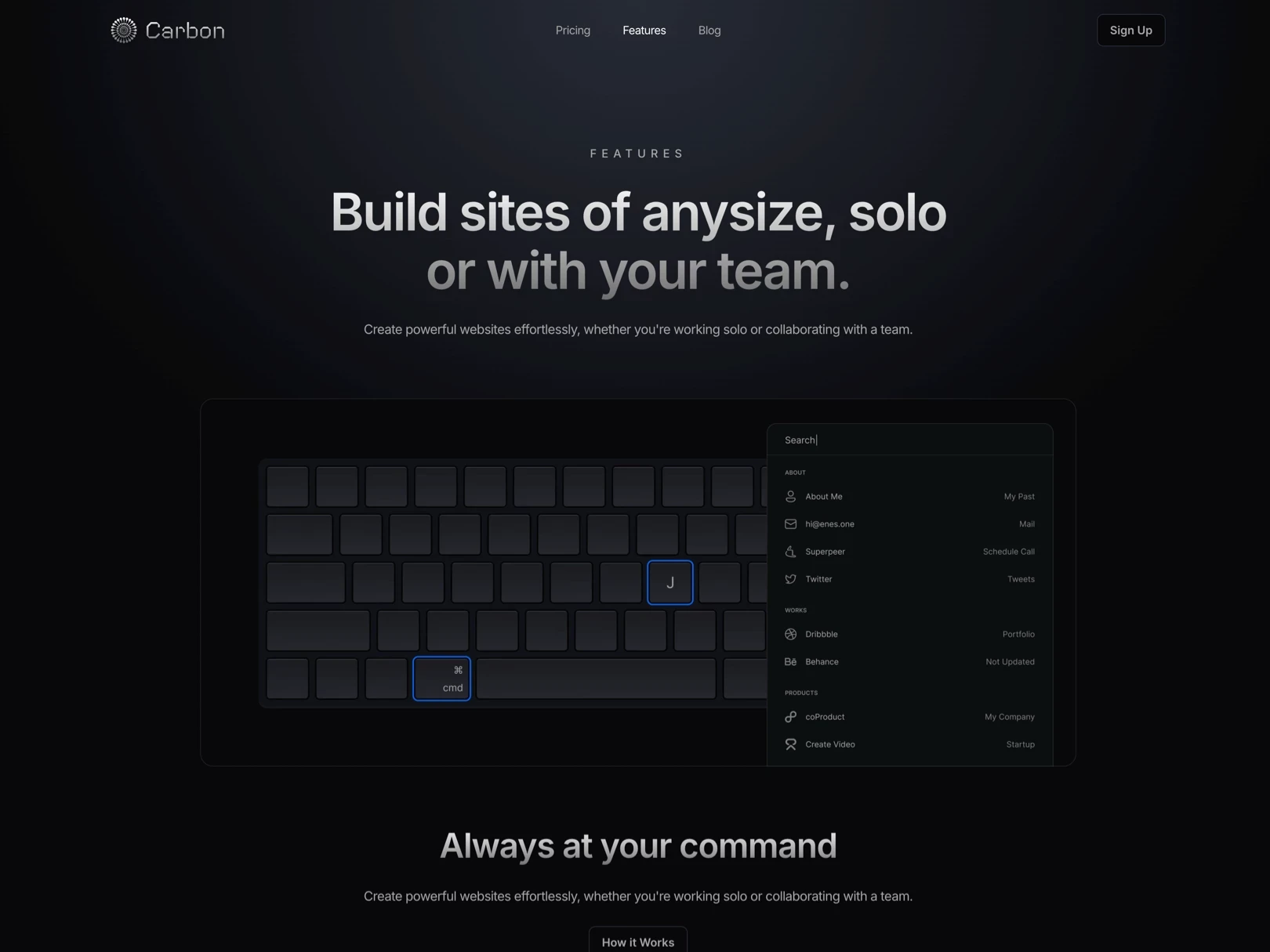 Carbon - Saas Framer website template