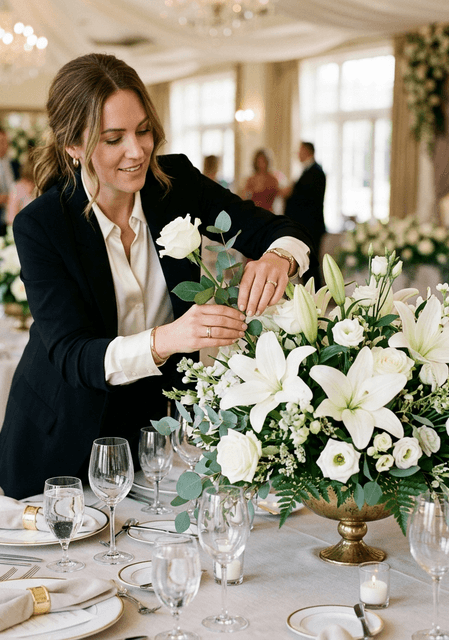 a woman in a wedding dress holding a bouquet of flowers
