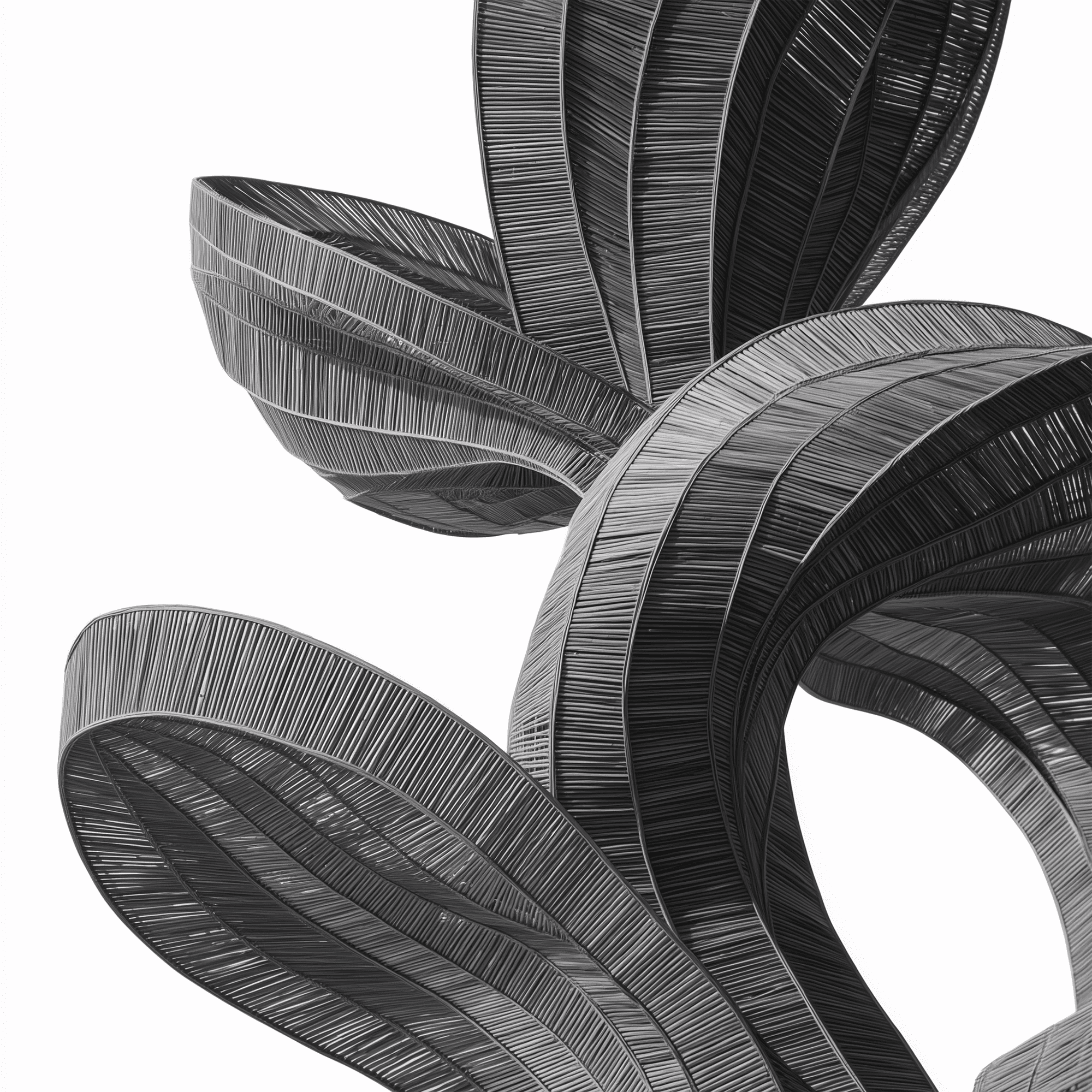 Navigation icon, with an image of reeds making a three-dimensional sculpture