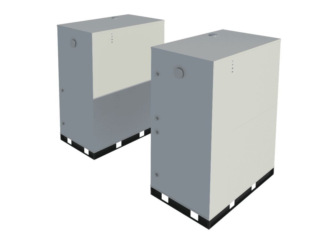 Revit render showing standard and HC heat pumps from SHARC Energy.