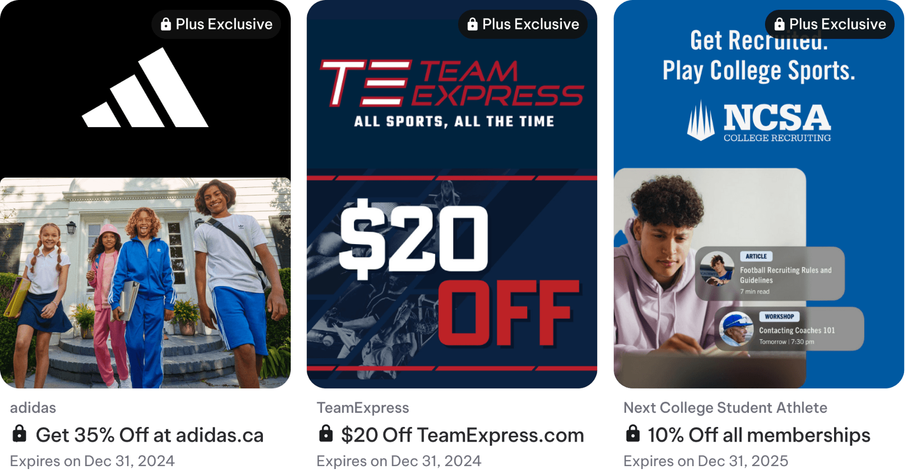 TeamLinkt Plus Offers with Adidas, TeamExpress, and IMG+