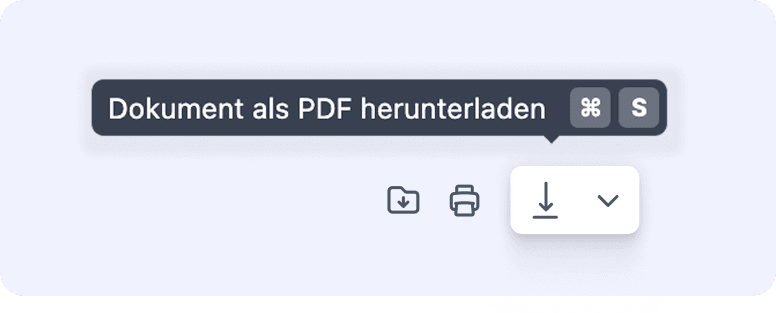 Grafikausschnit aus der Anwendung, die das Herunterladen in verschiedenen Dateiformaten zeigt