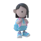 Free 3D girl student icon