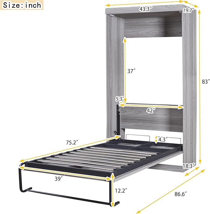 Designed with versatility in mind, the small murphy bed adapts to your needs effortlessly.