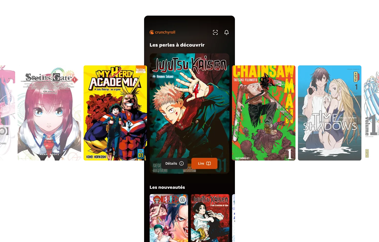 Page d'accueil du redesign de Crunchyroll Manga