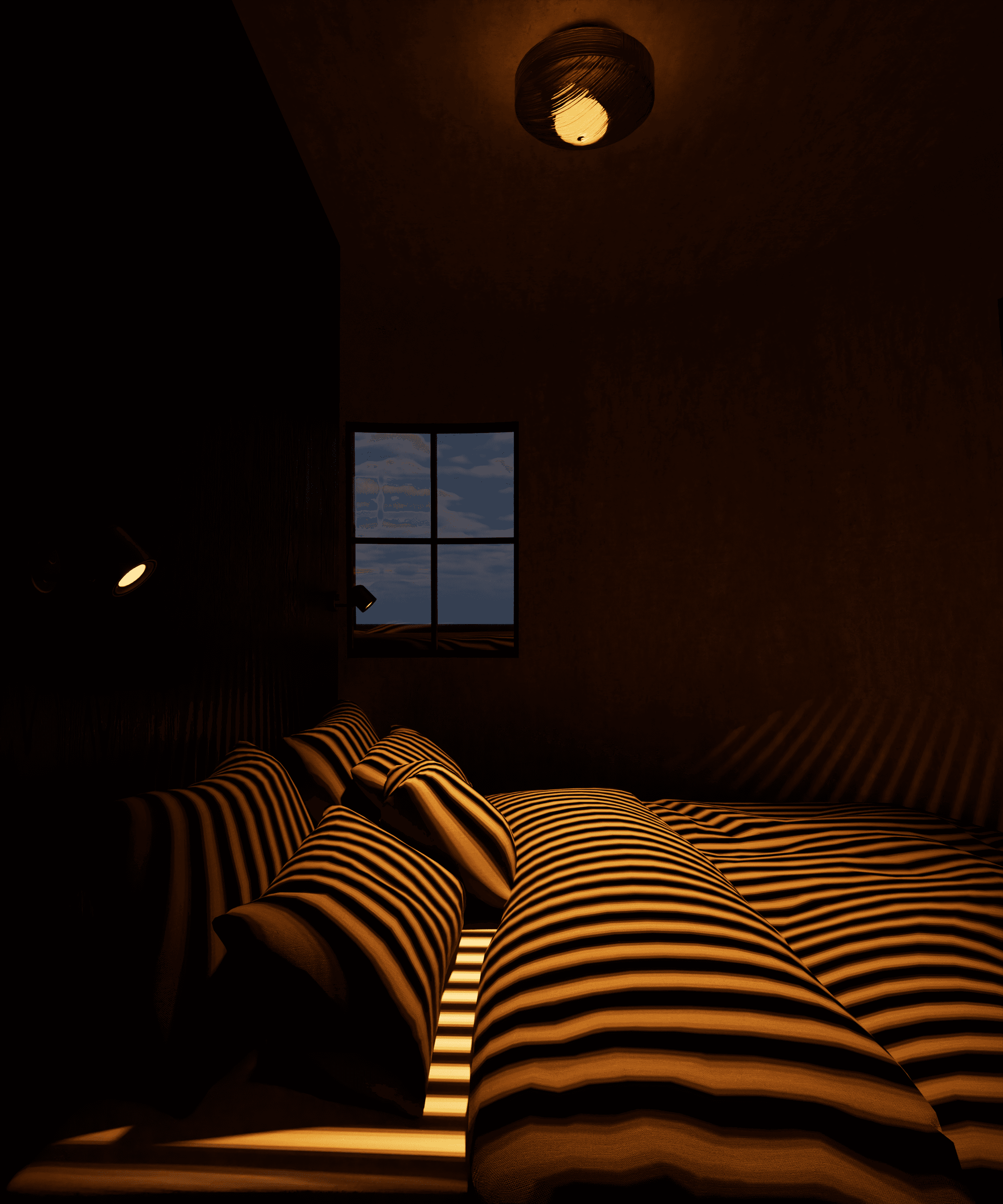 a japanese style building with a japanese roof and trees around it