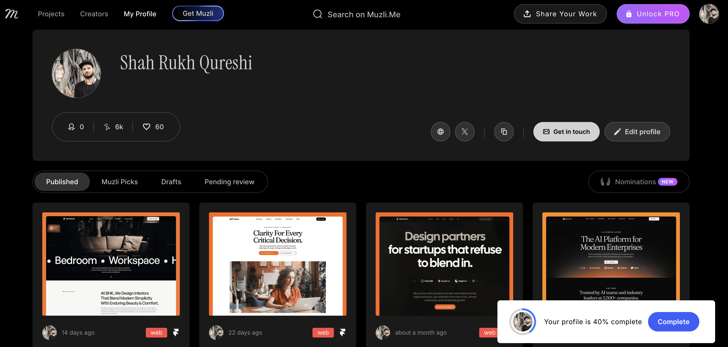 Muzli website