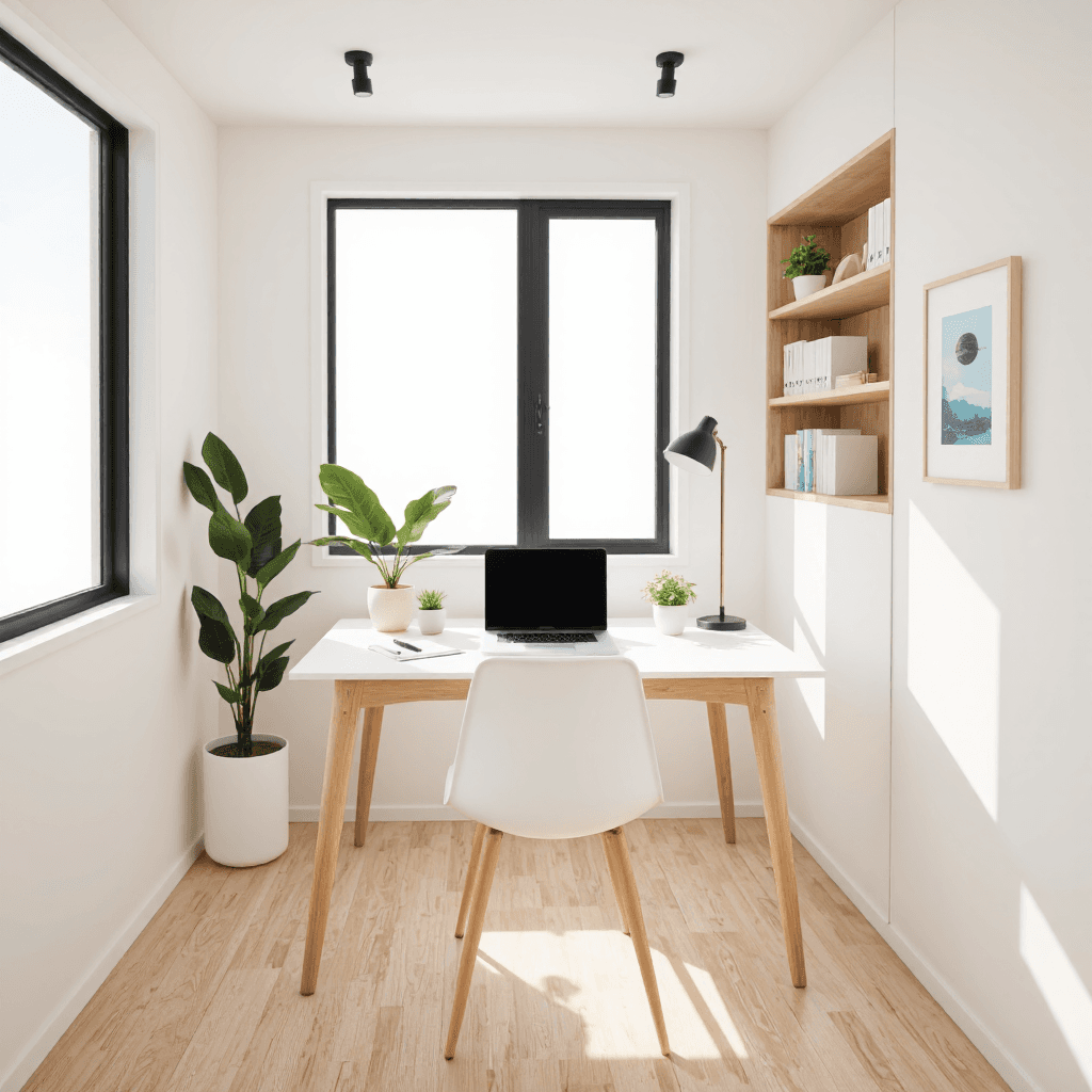 product photography of small white prefabricated room