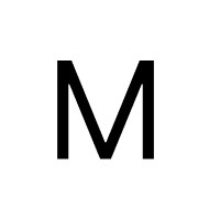 Bold black letter "M" on a plain white background.