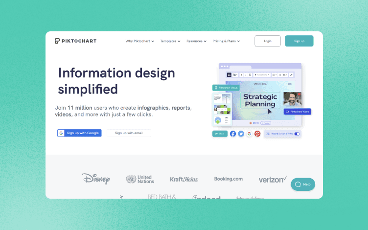 PiktoChart Homepage