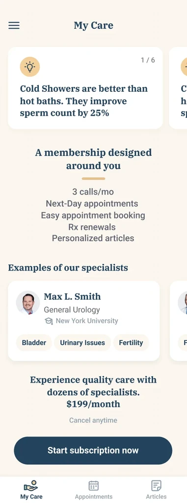 Bastion My Care with subscription mobile app