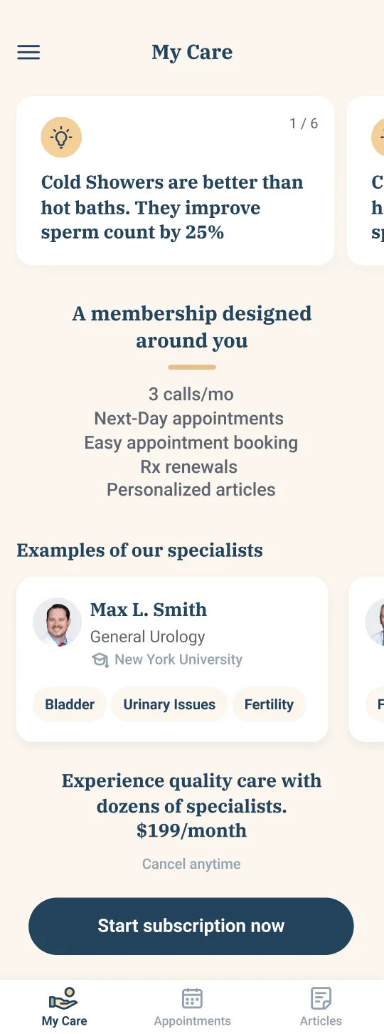 Bastion My Care with subscription mobile app