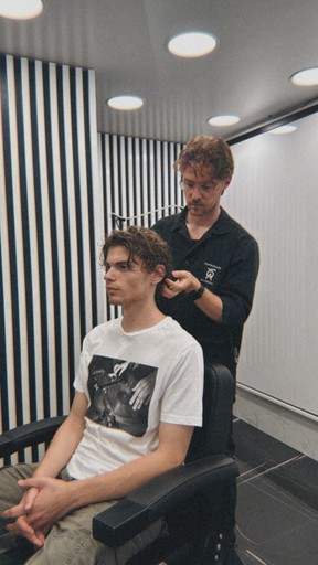 male barbershop client