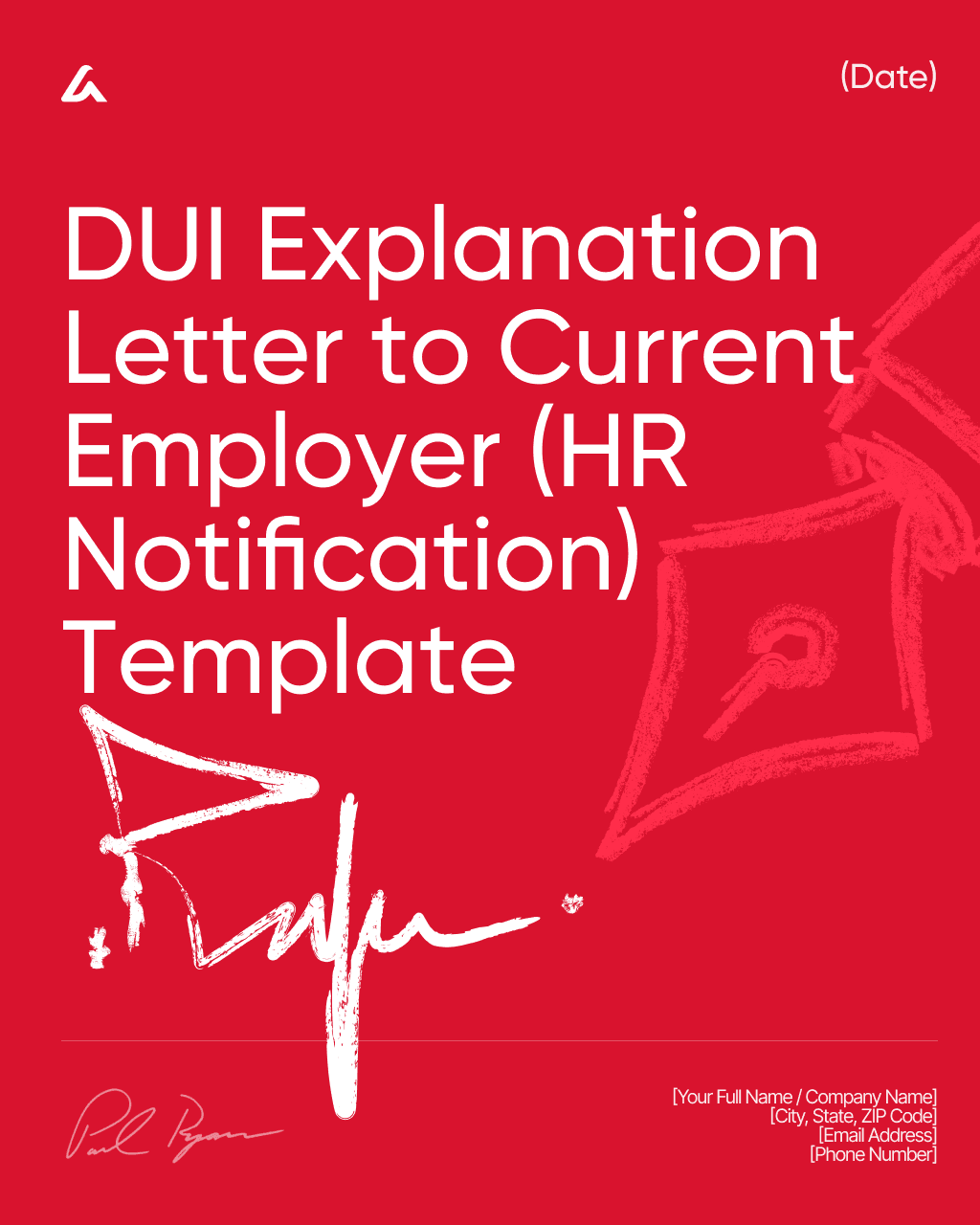 DUI Explanation Letter to Current Employer (HR Notification) Template