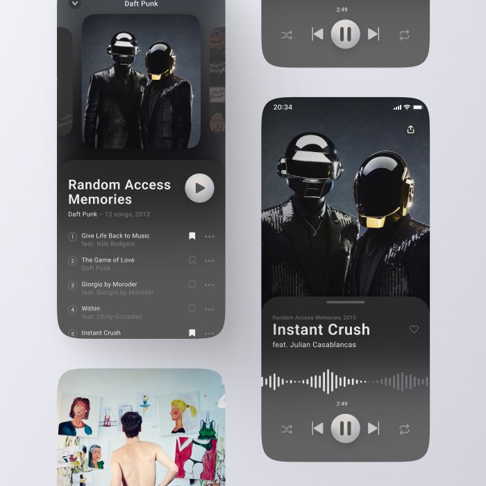 music player mobile app ui design figma