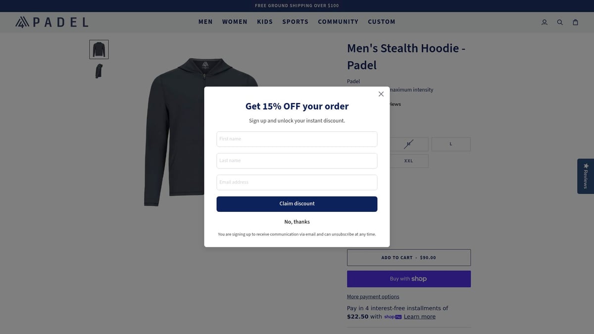 7 Must-Have Padel Hoodie Styles for 2026 - Men's Stealth Hoodie - Padel Stealth (M4 Sports) – $90